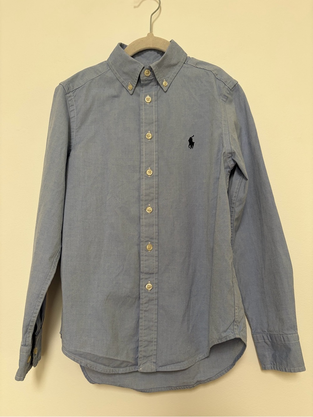 Ralph Lauren Boys Oxford Cotton Dress Button Shirt Blue 10 Custom Fit